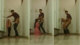 Cowok Sama Ceweknya Nikmatin Ngewe Berdiri Di Lorong, Bikin Basah Semua.