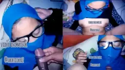 Entot Cewek Jilbab Biru Kacamata, Ngenyangin Kontol Sampe Muncrat.